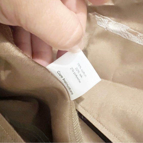 Eleanor Leftwich Marie Trench Coat Khaki Floral Belted Size Small S - Picture 7 of 11